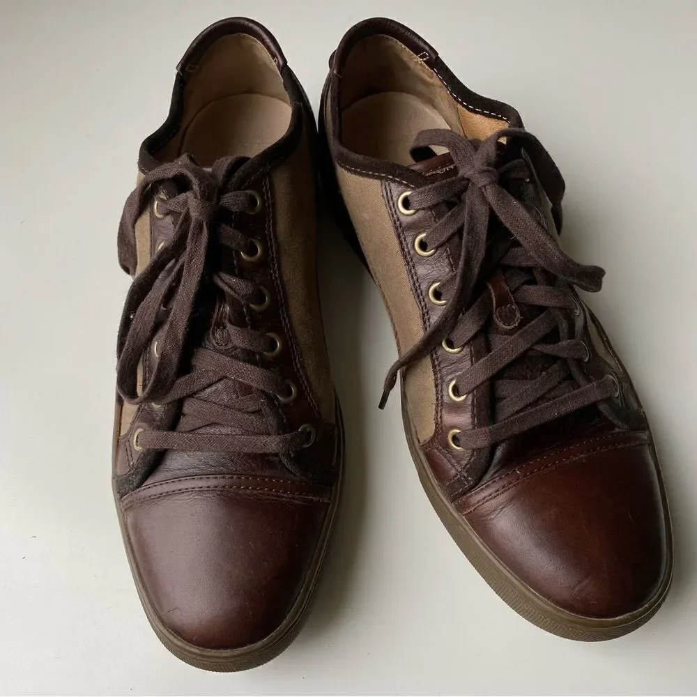 Frye Justin Low lace up sneaker leather canvas size 9 - Picture 7 of 12